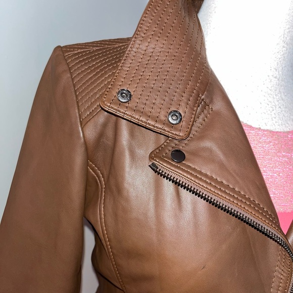 Bernardo leather jacket brown size small - Picture 3 of 4